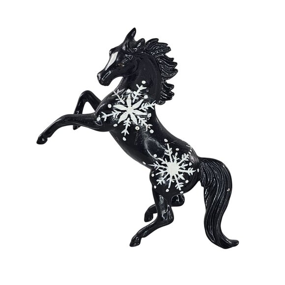 Breyer Other - Breyer Custom Arabian Rearing Stablemate Horse Black White Snowflakes CM